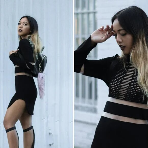 New Alexander Wang x H&M crew neck pullover mesh cutout sheer tunic minidress - Picture 4 of 8